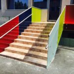 balustrada cu folie colorata